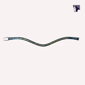 FRONTALINO SILVERLINE TACK - GIALLO/AZZURRO