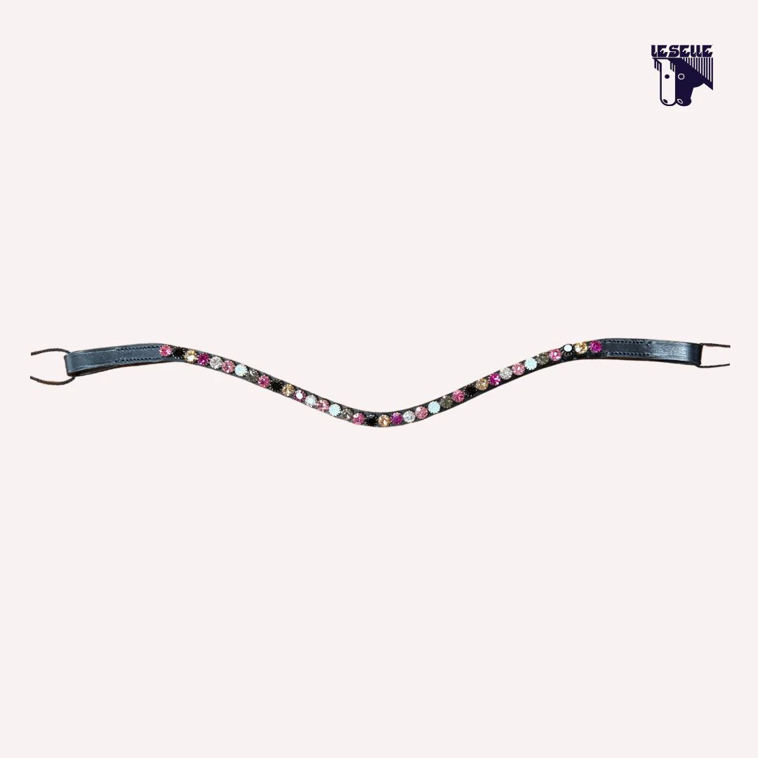 FRONTALINO SILVERLINE TACK -FUXIA/NERO - immagine 2