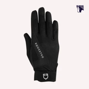 GUANTI BAMBINI IN TESSUTO TECNICO EQUESTRO - NERO