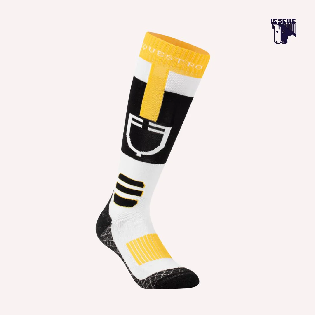 CALZINI IN TESSUTO TECNICO UNISEX EQUESTRO - NERO/GIALLO