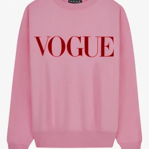 VOGUE Sweatshirt Hotpink Velvet Logo
