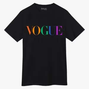 VOGUE T-Shirt Black Printed Colorful Logo