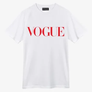 VOGUE T-Shirt White Logo Red