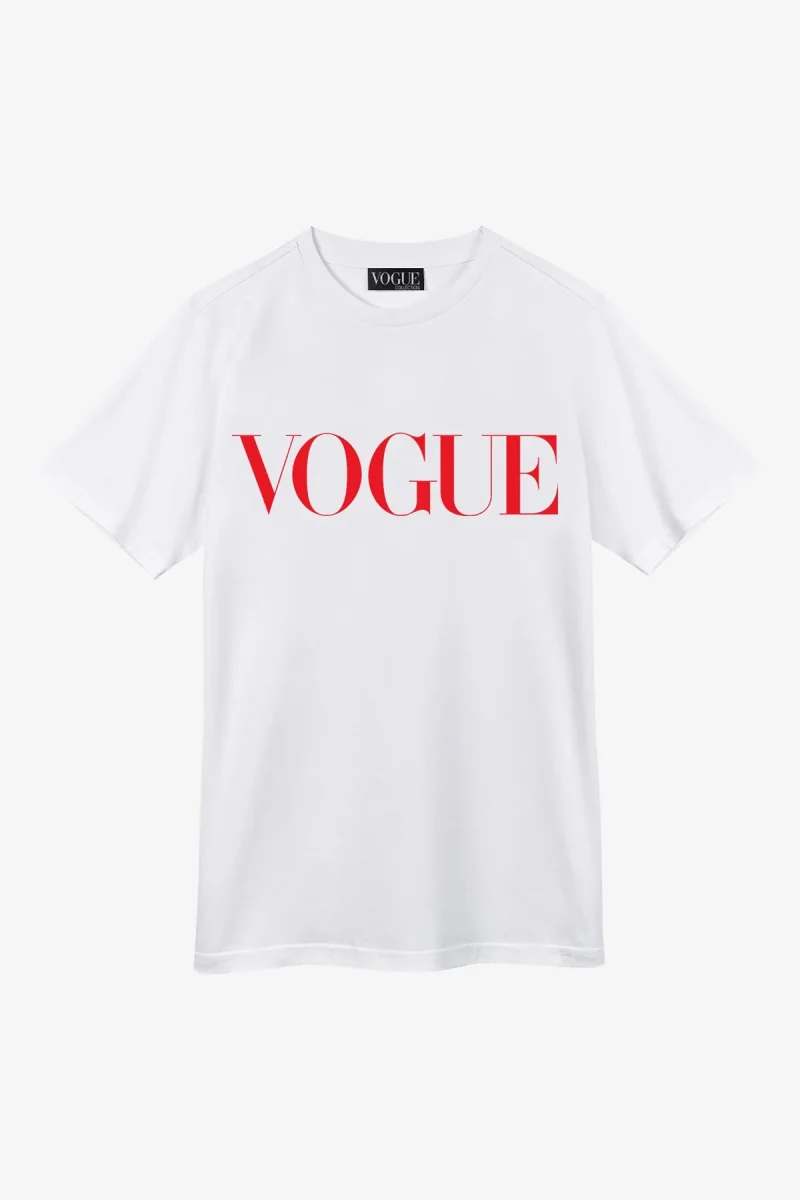 VOGUE T-Shirt White Logo Red - immagine 2