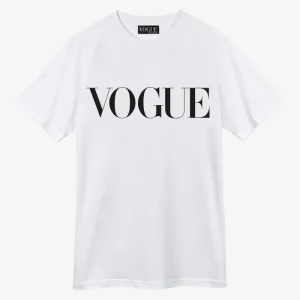 VOGUE T-Shirt White Logo Black