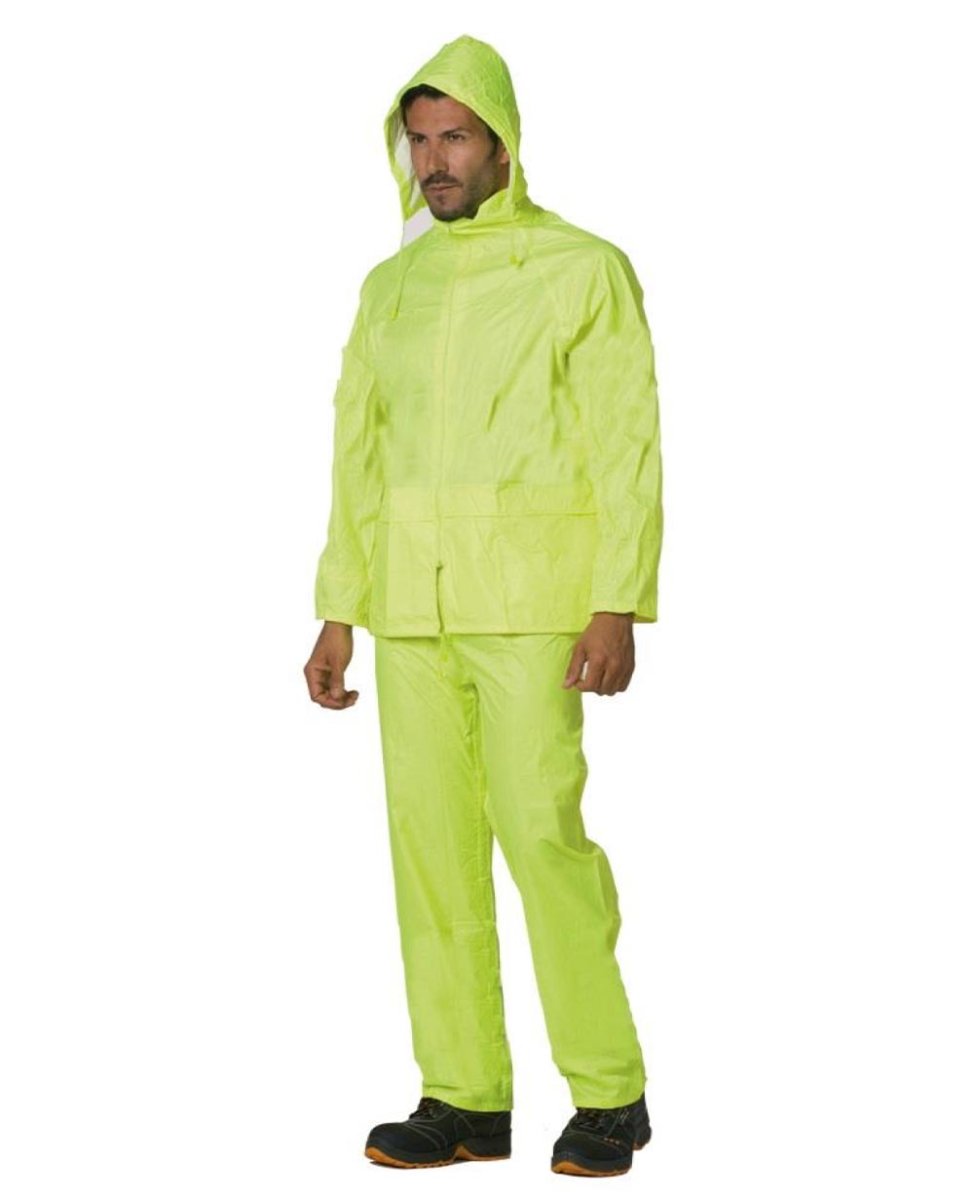 Completo impermeabile poliestere giallo - immagine 2