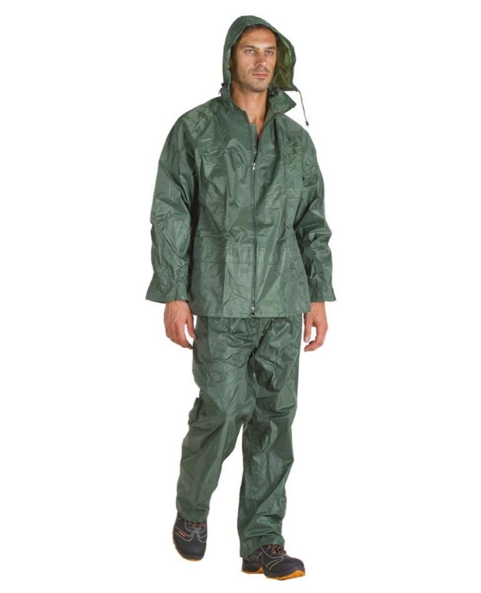 Completo impermeabile poliestere verde - immagine 2