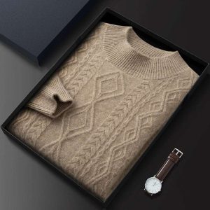 Maglione Girocollo con Trecce in Cashmere - Old Money®