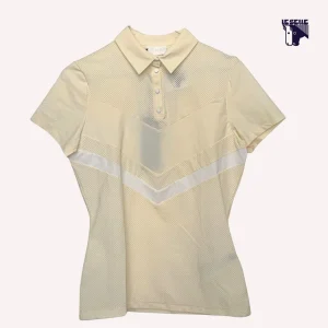 POLO CAVALLERIA TOSCANA PERFORATED JERSEY CREMA