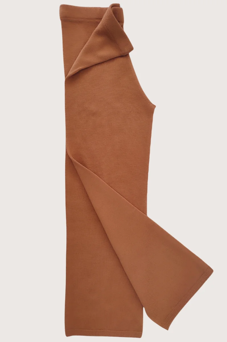 Pantalone in lana da donna a palazzo con elastico in vita