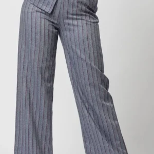 Pantalone a righe donna palazzo elegante a vita alta