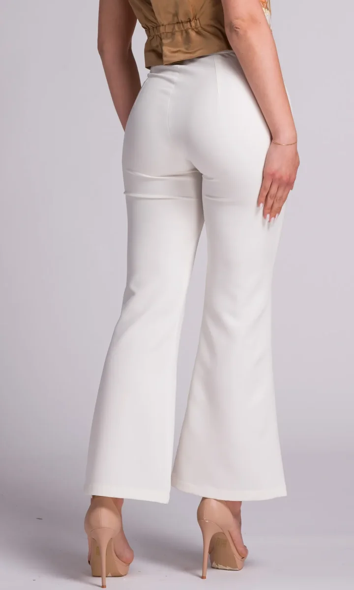 Pantalone sartoriale donna elegante a zampa bianco - immagine 6