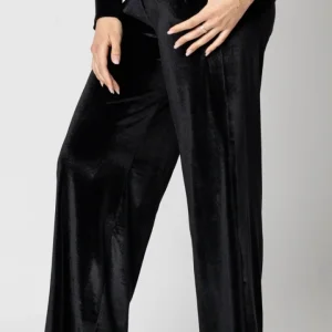 Pantaloni da donna neri in velour