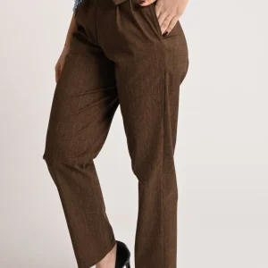 Pantaloni donna principe di Galles vita alta con pinces