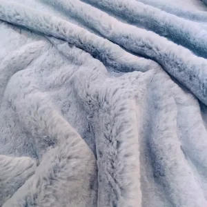 Pelliccia ecologica al metro, tessuto doppia altezza celeste
