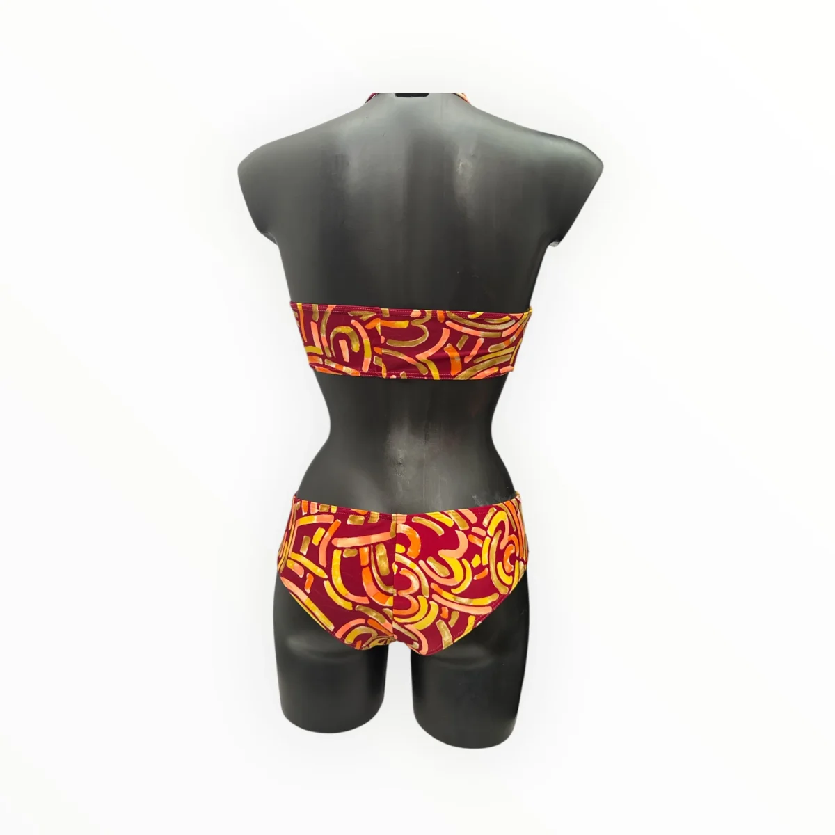 Body trikini bordeaux ocra - immagine 3