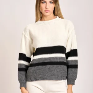 Girocollo Righe Latte