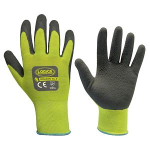 Guanto schiuma lattice nero / giallo HV