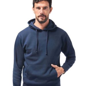 Felpa cotone con cappuccio blu navy
