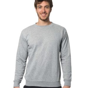 Felpa girocollo grigio melange