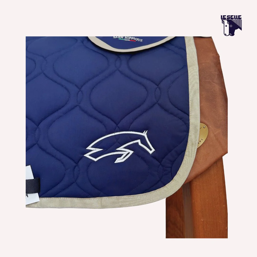 SOTTOSELLA E CUFFIETTA SARM HIPPIQUE - BLU E BEIGE - immagine 6