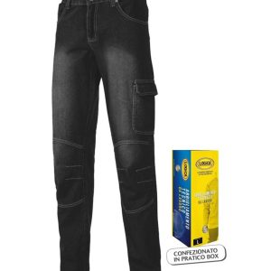 Jeans stretch nero con tasca