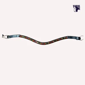 FRONTALINO SILVERLINE TACK - NERO/ROSSO/VERDE