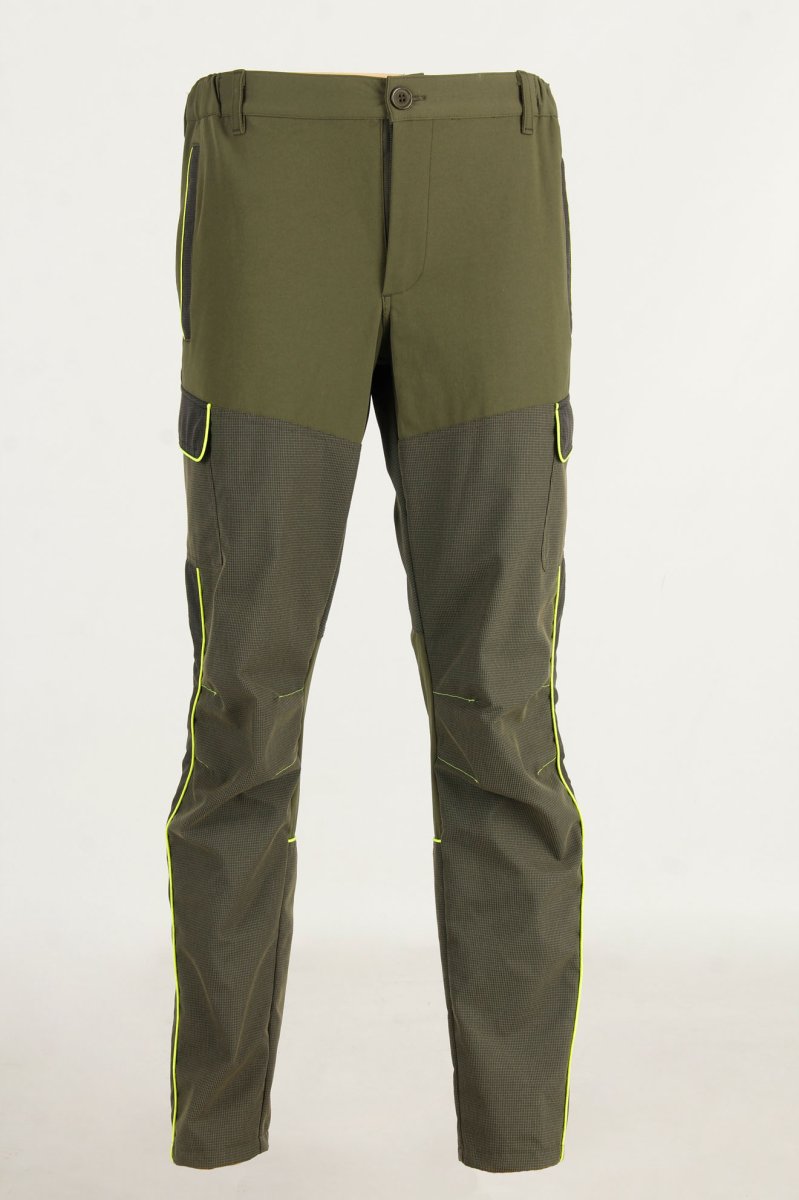 Pantalone da caccia elasticizzato con profili verde alta visibilità RS Hunting T120 - immagine 3