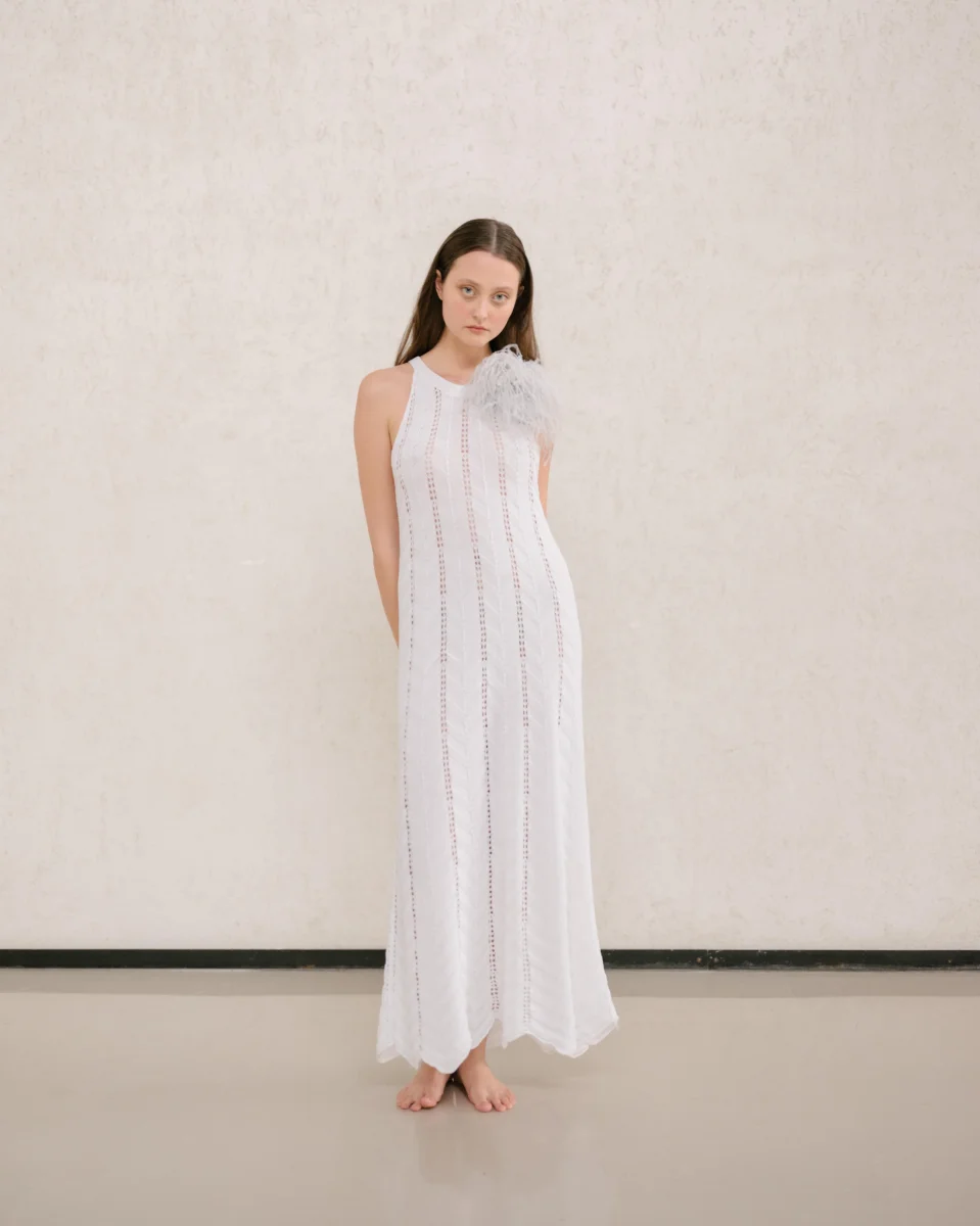 Fine Cotton Dress with Zig Zag Crochet - immagine 9