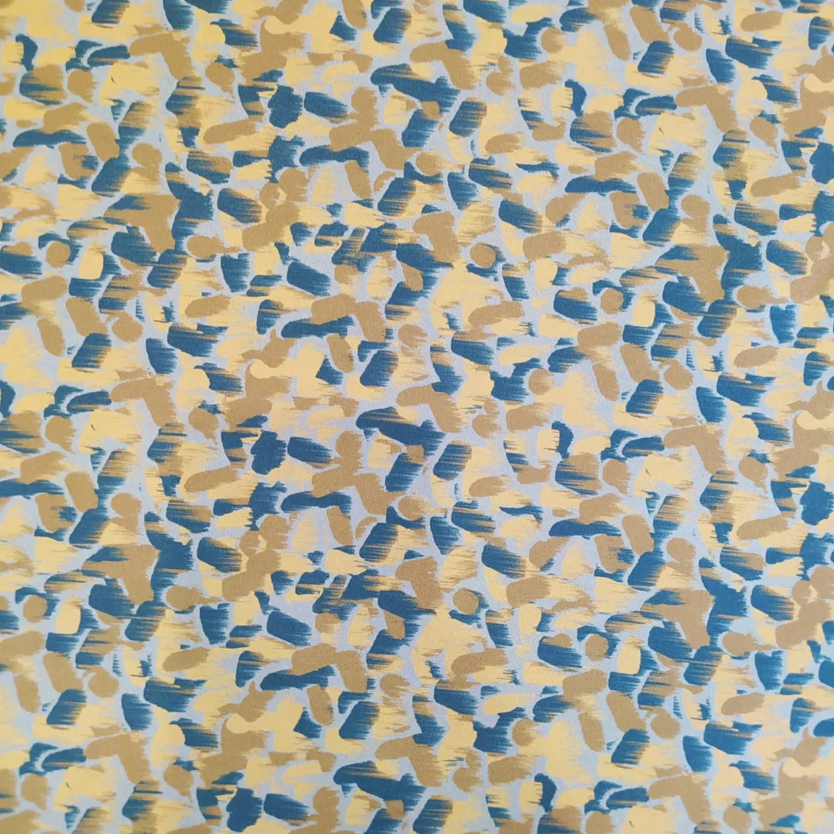 Tessuto raso di seta pura a fantasia gocce colore oro - immagine 3