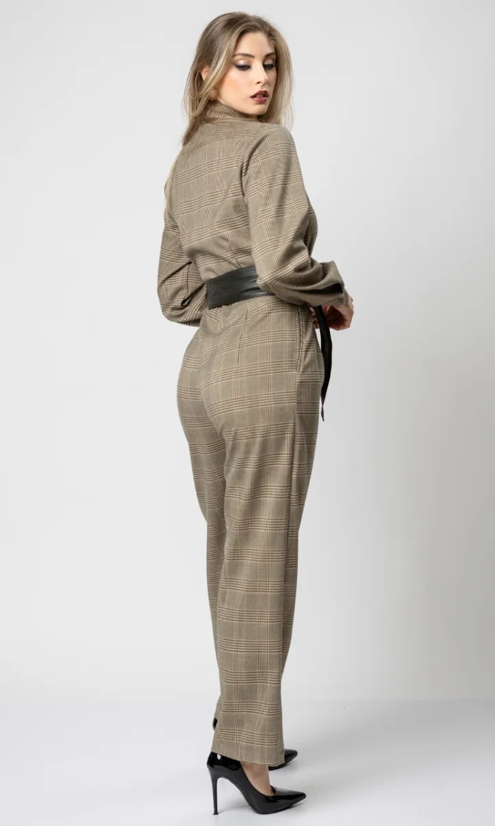 Tuta intera donna elegante in lana principe di galles - immagine 5