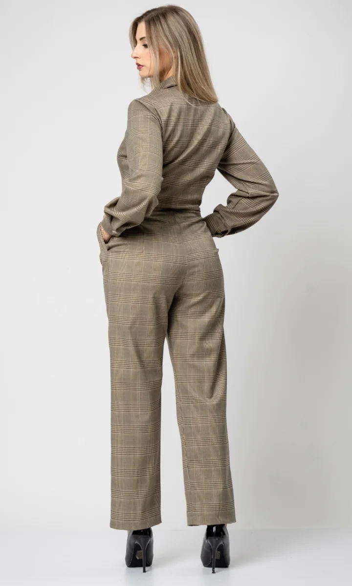 Tuta intera donna elegante in lana principe di galles - immagine 6