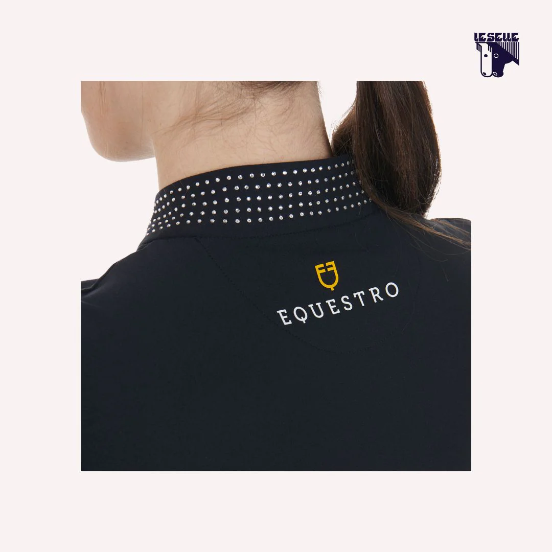TRAINING TOP EQUESTRO CON STRASS - NERO - immagine 5