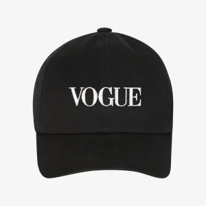 VOGUE Cap Black Embroidered White Logo