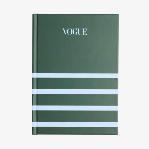 VOGUE Notebook Striped Green Light Blue
