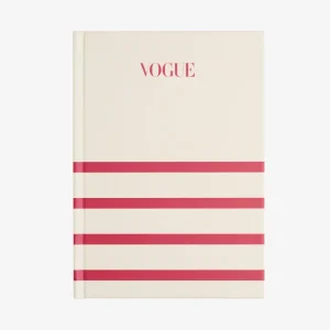VOGUE Notebook Red and Cream Striped