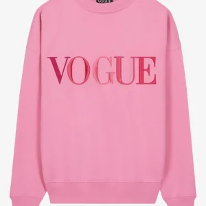 VOGUE Sweatshirt Pink Colorful Embroidered Logo