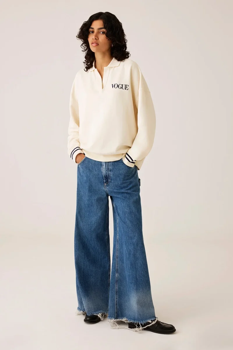VOGUE Polo Sweatshirt Cream Embroidered Logo - immagine 8