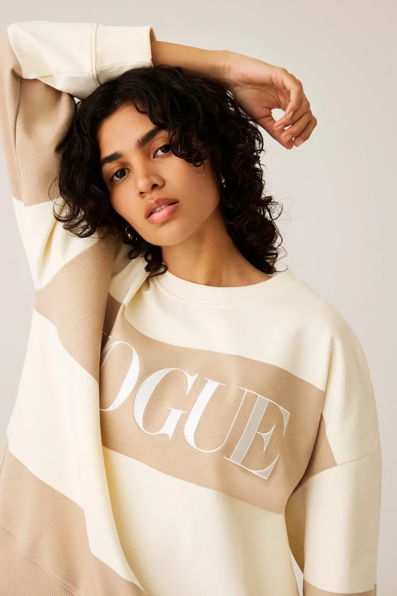 VOGUE Sweatshirt Beige Bold Stripes - immagine 6