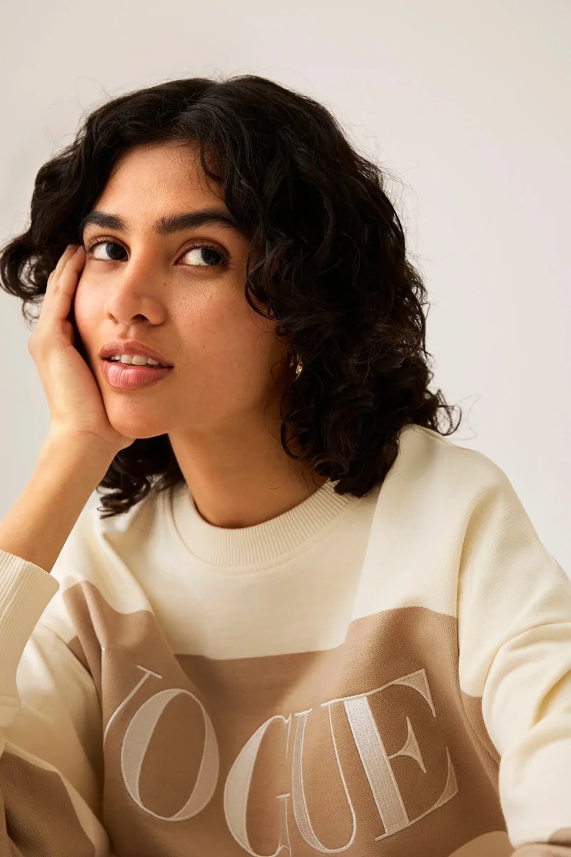 VOGUE Sweatshirt Beige Bold Stripes - immagine 7