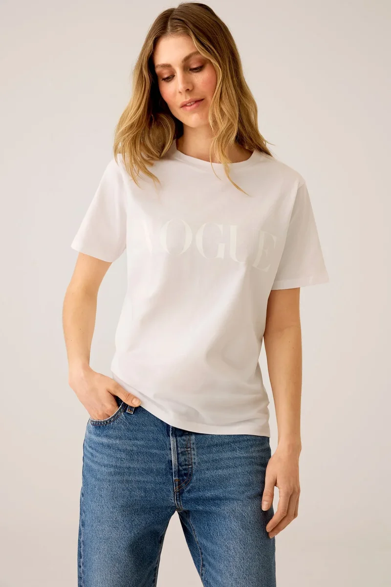 VOGUE T-Shirt White Tonal Logo - immagine 3