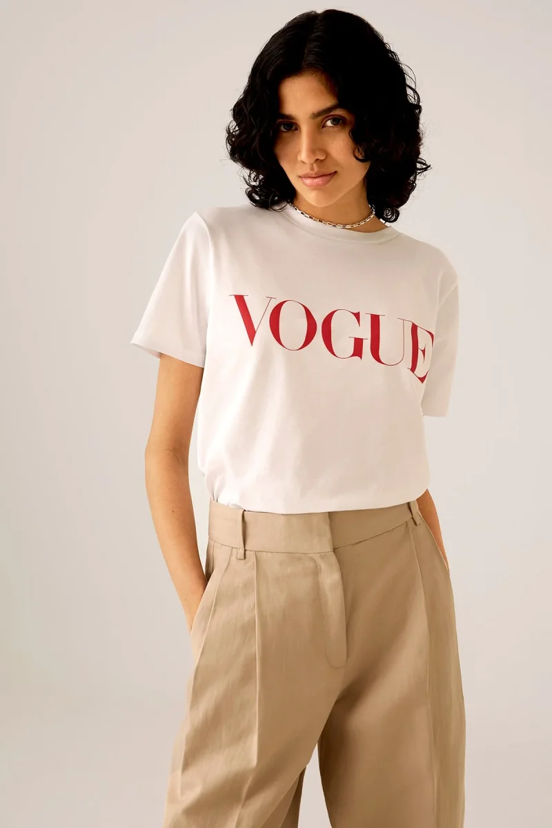 VOGUE T-Shirt White Logo Red - immagine 3
