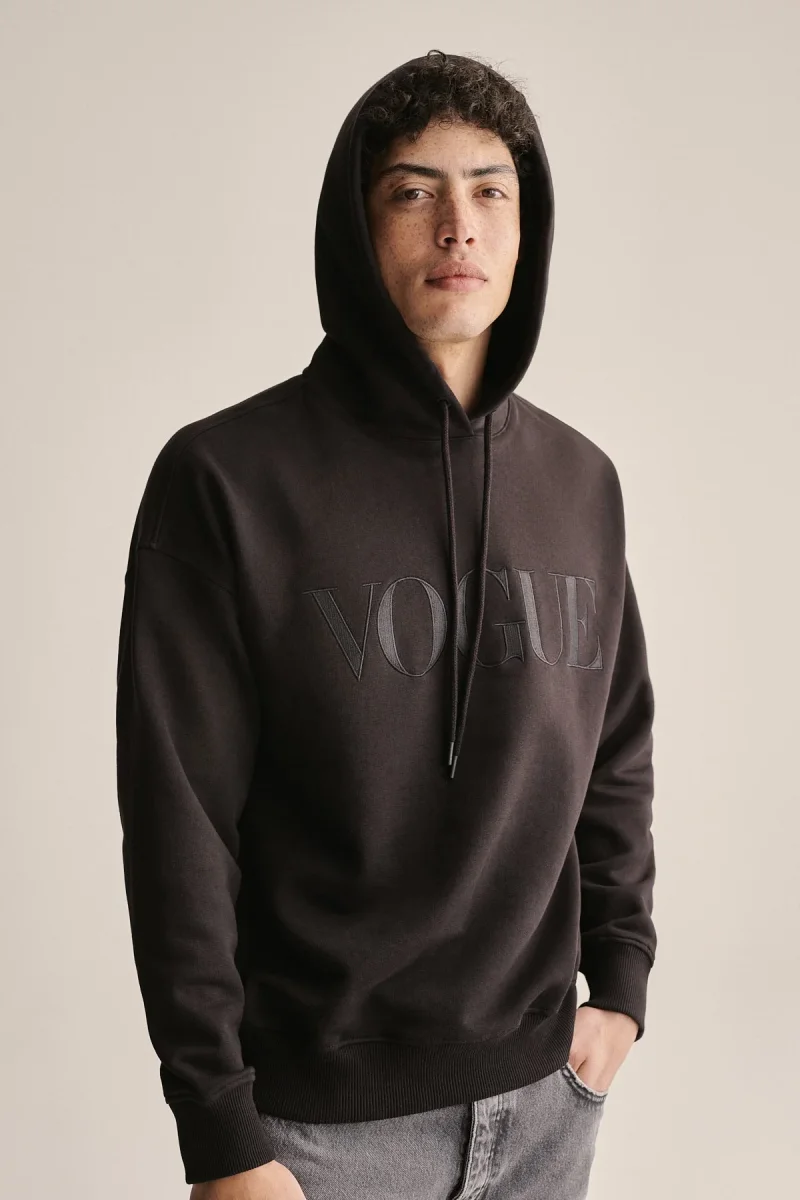 VOGUE Hoodie Black Tonal Embroidered Logo - immagine 8