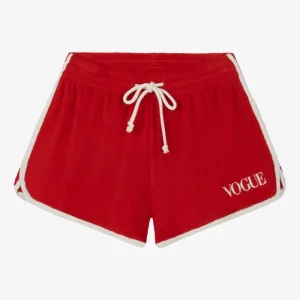 VOGUE Terry Shorts Red Embroidered Logo
