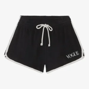 VOGUE Terry Shorts Black Embroidered Logo
