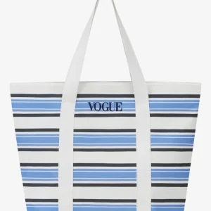 VOGUE Canvas Bag Striped Blue