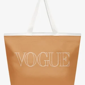Vogue Bag Camel with logo embroidery