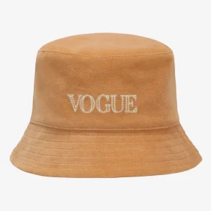 VOGUE Velvet Bucket Hat Camel