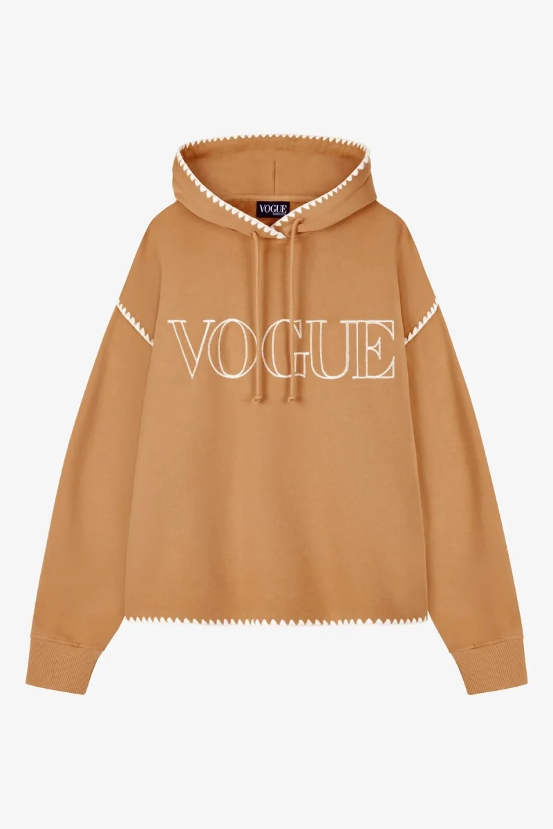 VOGUE Hoodie Camel Embroidered Logo - immagine 2