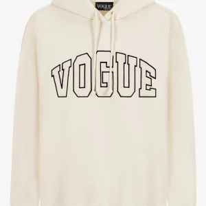 VOGUE Patch Hoodie Cream